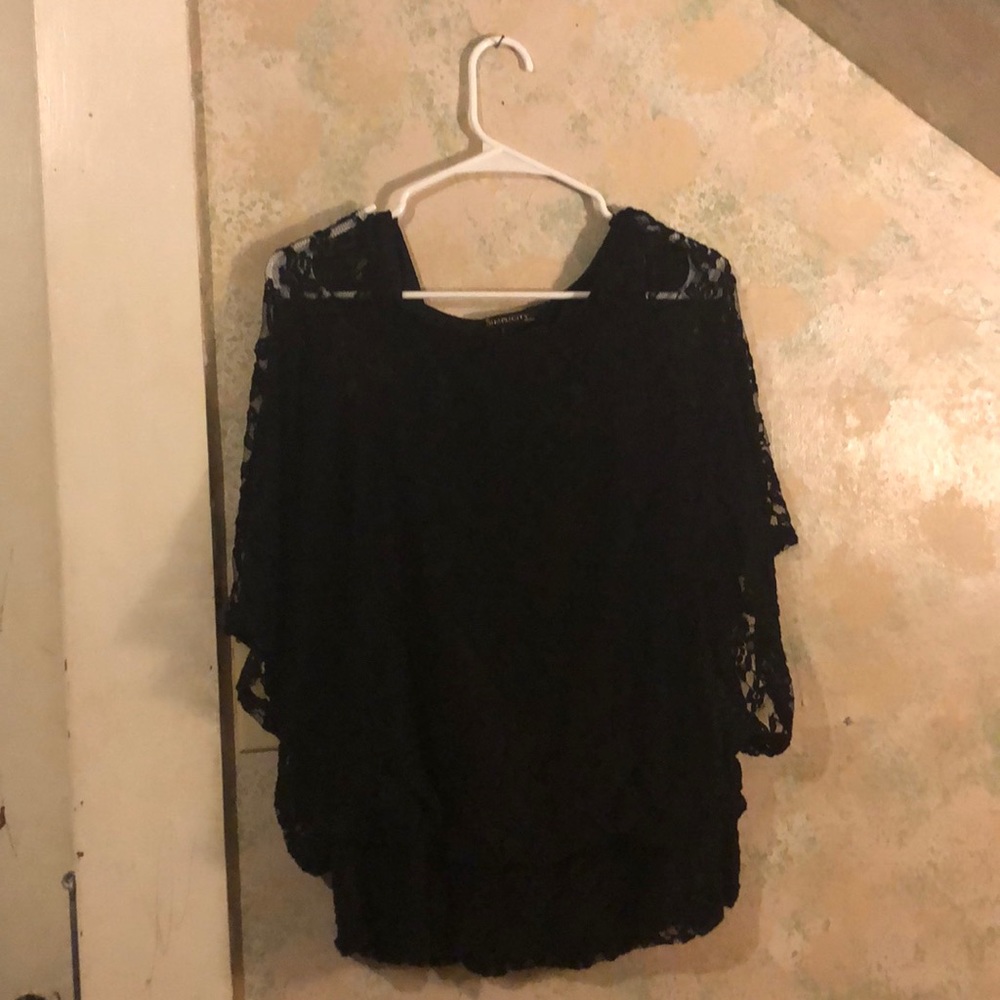 Black lacy top
